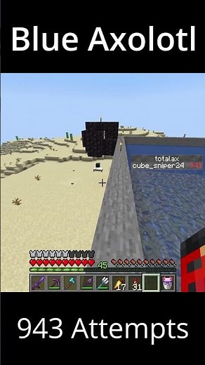 Blue Axolotl Found in 943 Attempts! #minecraft #gaming