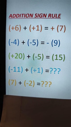 Addition Sign Rule | Easy Integer Addition Trick | Learn Maths Fast | #youtubeshorts #shorts