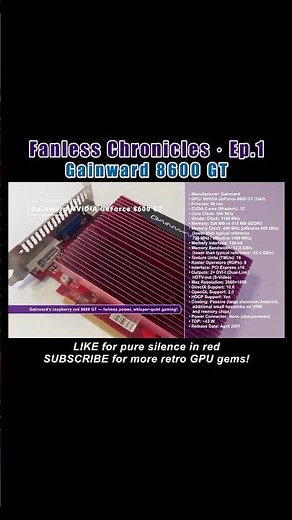Gainward 8600 GT — Silent Power in Raspberry Red 🍓🔇 | Fanless GPU Showcase