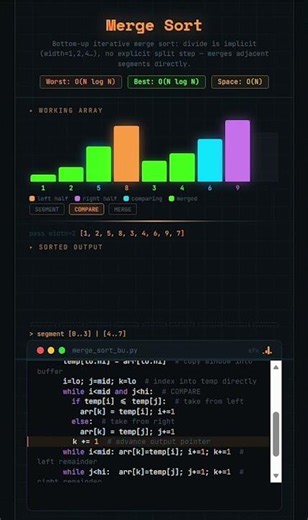 Merge Sort #programmingfundamentals #python #programming #satisfying #coding @ilovealgorithms