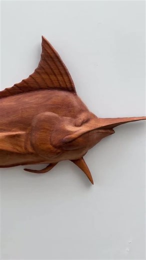 Large Beech Wood Marlin Wall Decor: Handcrafted Wood Carving Art - Etsy