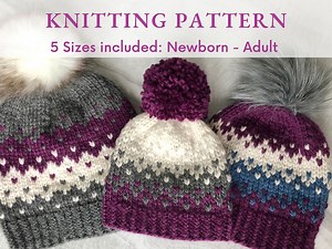 Quick Knit Fair Isle Hat Pattern Hat Beanie Knitted Pattern Fair-isle Pattern Bulky Knit Hat Pattern Bulky Colorwork Toque Knitting Pattern - Etsy UK