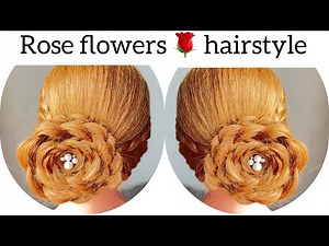 Easy And Elegant Flowers Bun Hairstyle | Rose bun hairstyle step by step tutorial by @SoniaBabrah
