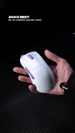 Akko Nest Gaming Mouse - 49g Ultra-Light - 8k hz polling rate - PAW3950 sensor - Nordic Chip ensures ultra-responsive, power-efficient, and reliable wireless performance - up to 30k dpi - Tri-mode connection @akkogear #gamingmouse #gaming #desksetup #akko | Ninkevdo