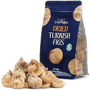 Eastanbul Turkish Dried Figs Whole, 14.5oz, No Sugar Added Whole Turkish Figs, Sweet and Soft, Premium Fruit, Guilt-Free Anjeer Dry Fruit Snack, 100% Natural, Vegan Gluten-Free, Sun Dried For Baking