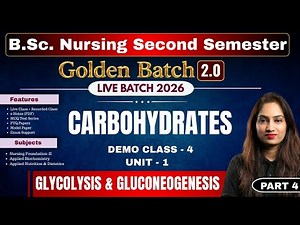 Demo class - 4 Biochemistry - Unit 1 | Carbohydrate | BSc Nursing 2nd Sem | biochemistry nursing