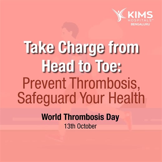 Thrombosis — the formation of a blood clot within a blood vessel — can strike silently but lead to serious complications like stroke, heart attack, or pulmonary embolism. On World Thrombosis Day, KIMS Hospitals, Bengaluru urges everyone to be aware of the signs, risks, and preventive measures. Early detection and lifestyle changes can make all the difference. 🔹 Key Steps to Prevent Thrombosis: • Stay active and avoid long periods of immobility • Stay hydrated and maintain a healthy weight • Kno