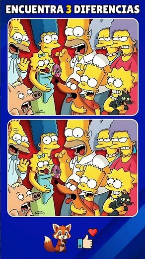 🤓Encuentra las 3 diferencias en los Simpson 🧠#topquiz
