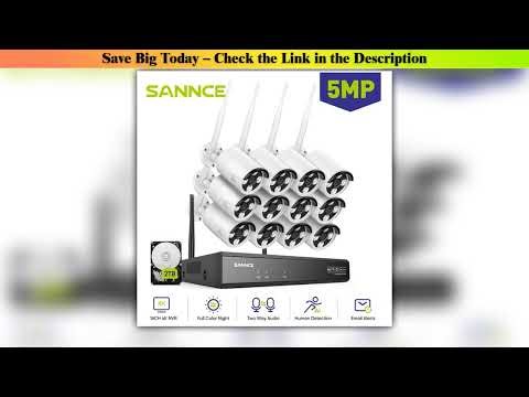 Top SANNCE 5MP Wifi Surveillance Camera System Smart Night Vision Two Way Voice Motion Detection