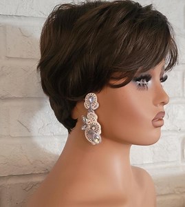 Handmade Soutache Thread Stud Earrings Handcrafted Gray and White Jewelry With Crystals - Etsy