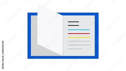 Book Page Flipping Animation for Business Infographics, Growth Charts, and Project Timelines ,Animated turning page.