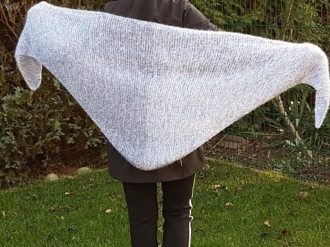KNITTING A TRIANGULAR SHAWL (easy method)