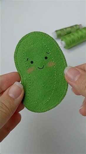 Making a Cucumber Finger Puppet 🥒 Sewing Process