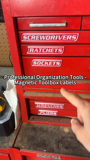 ️No more wasting time searching for tools.These Magnetic Tool Labels Are a Game-Changer!  They let you organize sockets, hammers, prybars, and more with bold, easy-to-read labels. Perfect for DIYers, mechanics, and anyone who wants a clutter-free, efficient workspace!Upgrade your tool organization today!  get yours now! | Mercifulnely | Facebook