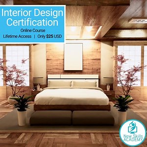 𝗜𝗻𝘁𝗲𝗿𝗶𝗼𝗿 𝗗𝗲𝘀𝗶𝗴𝗻 𝗖𝗲𝗿𝘁𝗶𝗳𝗶𝗰𝗮𝘁𝐢𝐨𝐧 - 𝗢𝗻𝗹𝘆 $𝟮𝟱 𝐔𝐒𝐃 🖌 Are you interested in becoming an Interior Designer? 🖌 Study from home in your own time ▪ CPD Certified Online Course ▪ 5* Trustpilot Customer Rating ▪ Lifetime access This online course is the perfect introduction to Interior Design. Learn about planning a project, how to use color, lighting, textiles, and textures to create a gorgeous space. Whether planning your own design or renovation project or working wit