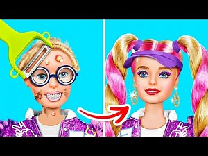 UNE POUPÉE TRISTE SUBIT UN RELOOKING || Si Barbie Était Vivante, Des Bricolages Par 123GO! CHALLENGE