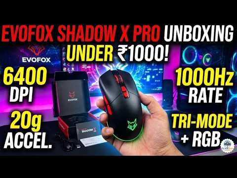 ⚡ EvoFox Shadow X Pro Wireless Gaming Mouse Unboxing & First Look (Tri-Mode + RGB!) #mouse #evofox