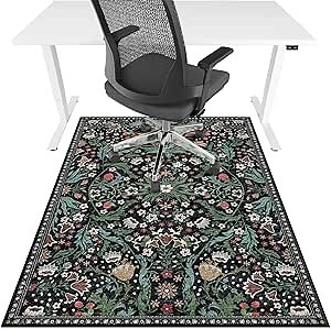 Office Chair Mat for Hardwood Floor & Tile Floor,36"X 48" Heavy Duty Desk Chair Mat for Hard Floors, Under Desk Rug for Rolling Computer Chair,Anti Slip,Low Pile Carpet Floor Protector-Green Grass