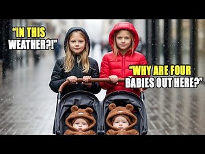 Homeless twins push babies through the snow—The billionaire opens his door to a heartbreaking secret