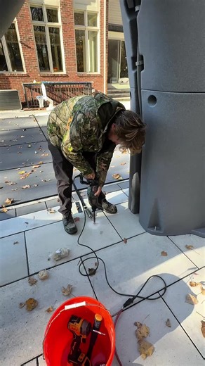Mesh anchors in action—built to last. Mesh covers are the best way to protect your pool for the winter. #pool #cover #grind #swimmingpool #construction