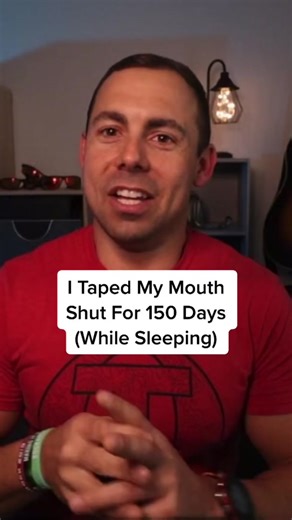 Would you try this? I used #mouthtape for #bettersleep for 150 nights! 😴 🎥: Trip Smith on #YouTube #nasalbreathing #airwayhealth #learntok #sleephack