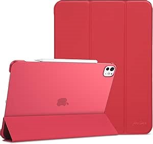 ProCase for iPad Pro 13 Inch Case M5 2025/ M4 2024, Smart Cover iPad Pro M5 M4 Case 13 Inch, Slim Stand Translucent Hard Shell Back, Supports Touch ID, Auto Wake/Sleep -Red