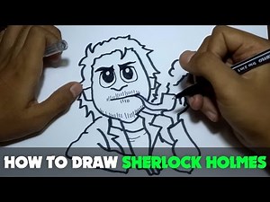 How to Draw a Cartoon - Sherlock Holmes (Tutorial Step by Step)
