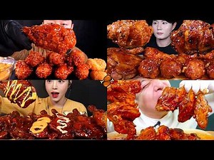 BIG BITES SPICY BBQ CHICKEN ASMR MUKBANG COMPILATION🤤SWEET CHICKEN