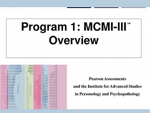 Program 1: MCMI-III Overview - SlideServe