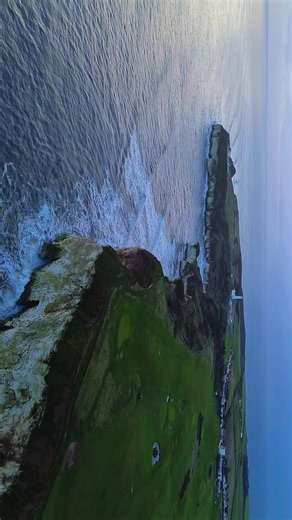 Sunrise at Flamborough Head Golf Club near Yorkshire, England. UK golf on the cliffsides is hard to beat. Shot October, 2025 with DJI Mini 3 Pro. Do you have a golf course view, or any view, that made you feel something?#golf #drone #golftok #dronetok #peace