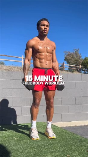 15 MINUTE FULL BODY WORKOUT 🙌🏾 - 4 ROUNDS | 30 SECONDS EACH EXERCISE | 60-90 SECONDS REST BETWEEN ROUNDS • THRUSTER - 30 sec • JUMP SQUAT - 30 sec • RDL TO UPRIGHT ROW - 30 sec • REVERSE FLYS - 30 sec • HALO CHOP - 30 sec Consistency 💪🏾 - #fullbodyworkout #hiit #fitness #fitnessmotivation #gym #gymmotivation #exercise #workout #healthy | Jerred Beniquez