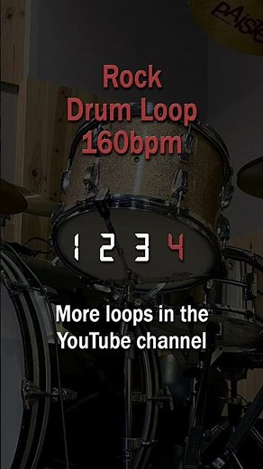 Rock Drum Backing Track - 160bpm #drumtrack #rockdrums #drumloops