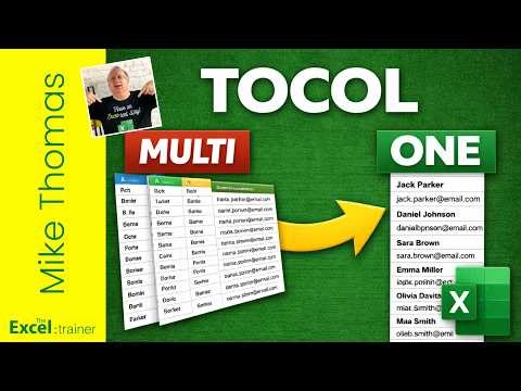 Excel 365: TOCOL: Combine Multiple Columns into One