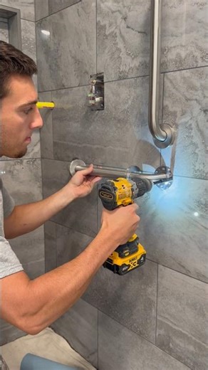 Shower Grab Bar Installation #shorts