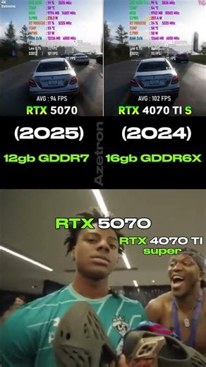RTX 5070 vs RTX 4070 TI super #foryou #pc #pcgaming #gpu #memes #fyp #viral #shorts