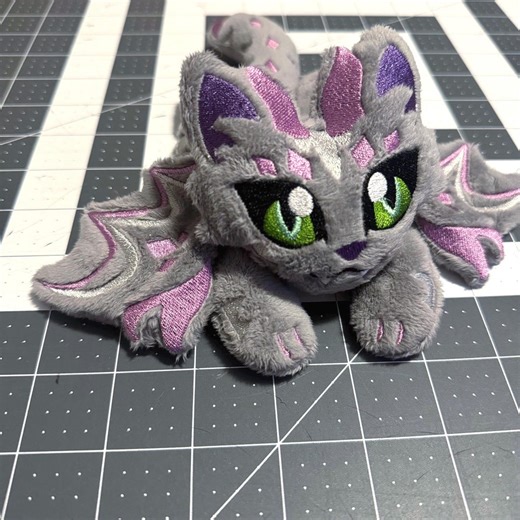 Handmade Cute Grey and Purple Dragon Cat Plushie, Weighted Stuffed Minky Plush Gift, Kitty Look Alike, Reinassance Fantasy Violet Wveryn - Etsy