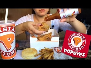 ASMR Popeyes Crispy Chicken (Whispering) | Eating Show