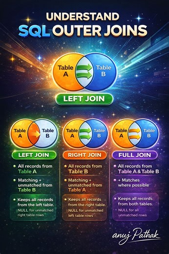 Mastering SQL OUTER JOINs for Complete Data Insights | Anuj Pathak posted on the topic | LinkedIn