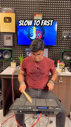 Slow To Fast (Ghunroo Tabla) Rockstar Pad 20 Pro Advanced | Janny Dholi #trending #octapad #shorts