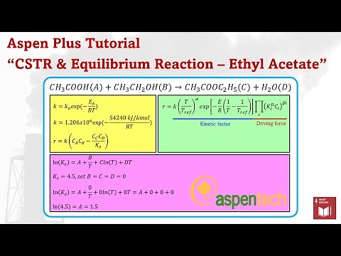 Aspen Plus - Ethyl Acetate Production (Equilibrium Reaction & CSTR)