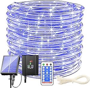 Amazon.com : KerKoor Solar Rope Lights Outdoor Waterproof LED - 200 LED Solar Rope String Lights, 72FT 8 Modes with Remote Flexible Solar Tube String Lights for Garden Patio Fence Balcony Pool Trampoline Party : Tools & Home Improvement