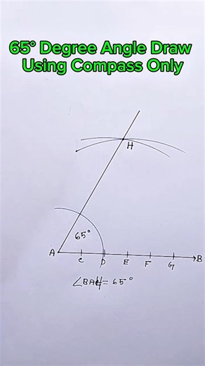 65 Degree Angle Draw Using Compass
