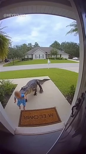 Pouya Hashemi | A home security camera in Cape Coral, Florida, captured rare footage of an alligator returning a missing baby to its doorstep. Police say... | Instagram
