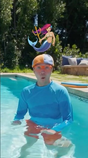 Blippi’s a MERMAID TOO💦🧜‍♀️💦! #littleangel #shorts