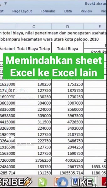 #tutorial cara memindahkan sheet #excel ke file #microsoftexcel lain