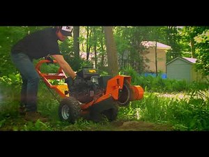 DK2 STUMP GRINDER 14HP 14" ELECTRIC START COMMERCIAL CUTTER - OPG888E - IN ACTION!