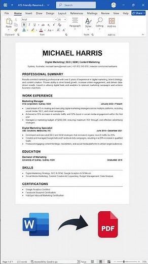 How to Convert Word to PDF | Resume to PDF