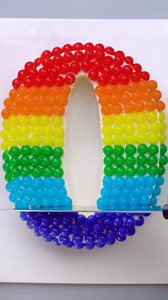 Colorful rainbow jelly number cake ideas