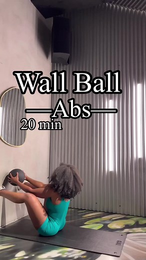Wall Ball Abs‼️ This minimal equipment workout will have your abs on fire🔥. The moves are simple enough for beginners, but become more challenging with added reps and sets. Grab a 10 lb weighted ball (or dumbbell) and a mat, then slide up next to the nearest wall and get to work 💪🏾. Reps and sets listed in the video. Tips: 📌 minimize breaks—abs rely heavily on time under tension 📌 activate your abs BEFORE each movement by blowing out all the air from your midsection and contracting your abs