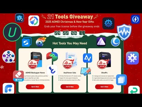 2025 ΑΟΜΕΙ Christmas & New Year Gifts | Total 22 software in all, worth $1,453 #aomei